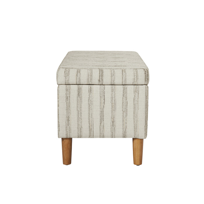 HomePop Malmo Bench - Gray and Cream Stripe