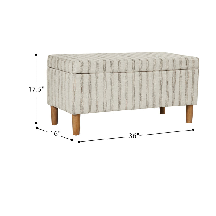 HomePop Malmo Bench - Gray and Cream Stripe