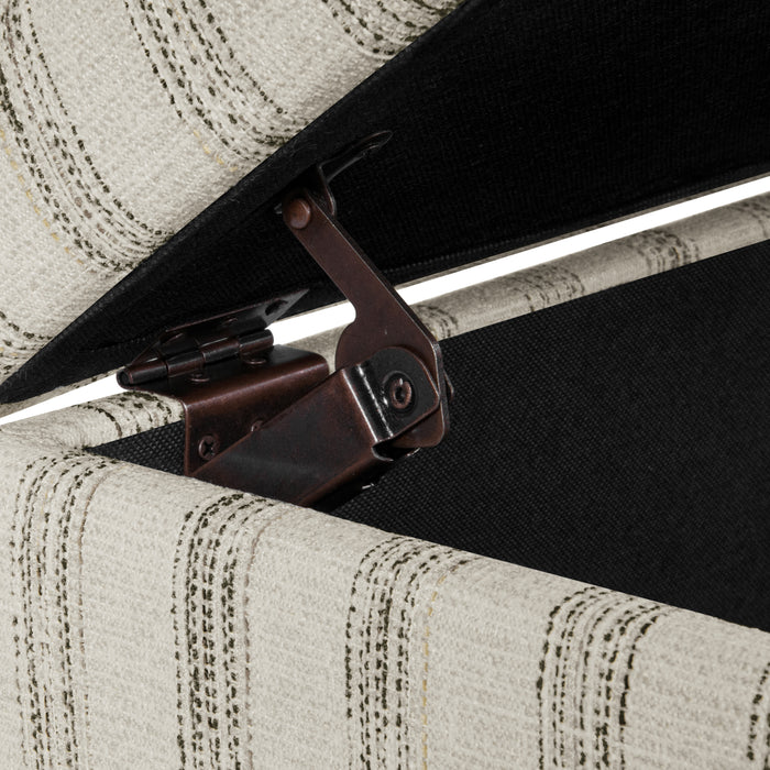 HomePop Malmo Bench - Gray and Cream Stripe