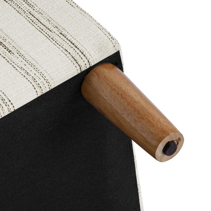 HomePop Malmo Bench - Gray and Cream Stripe