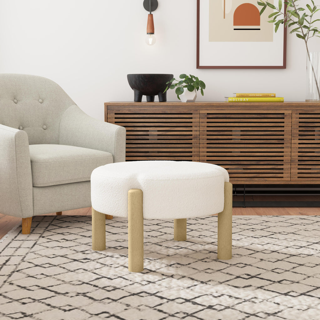 HomePop Luna Ottoman - Cream Boucle — HomePop Furniture