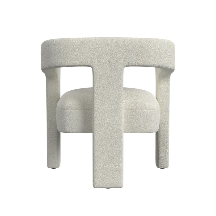 HomePop Upholstered Accent Chair-White Boucle