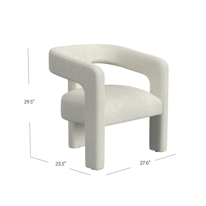 HomePop Upholstered Accent Chair-White Boucle
