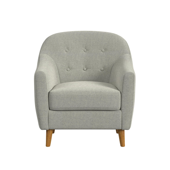 HomePop Button Tufted Accent Chair-Gray Solid Woven