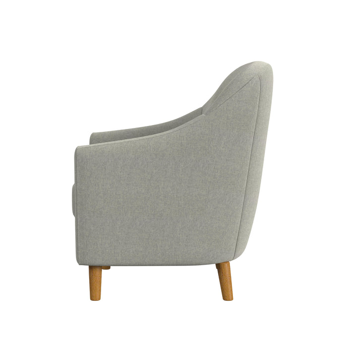 HomePop Button Tufted Accent Chair-Gray Solid Woven