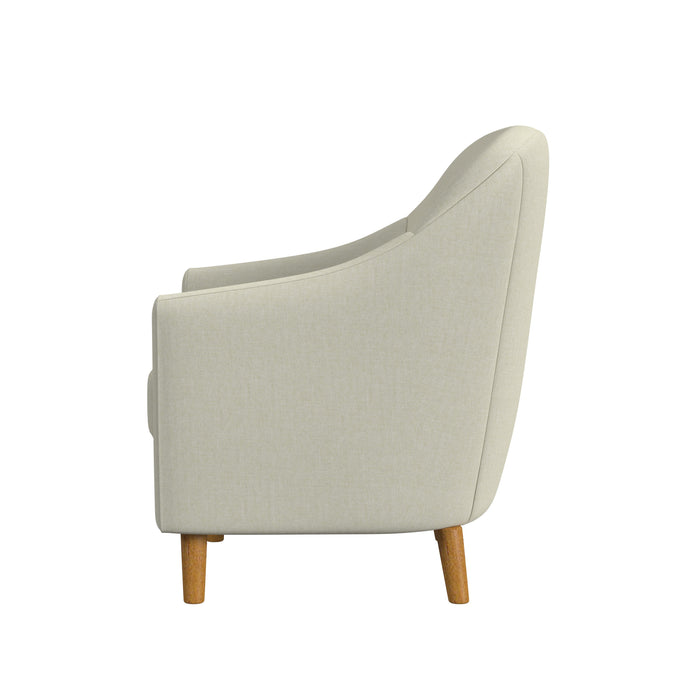HomePop Button Tufted Accent Chair-Beige Solid Woven