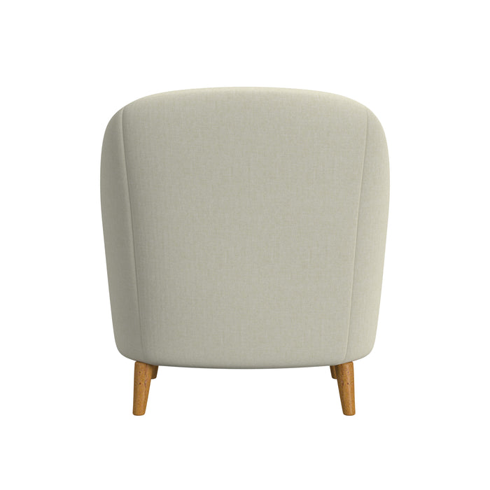 HomePop Button Tufted Accent Chair-Beige Solid Woven