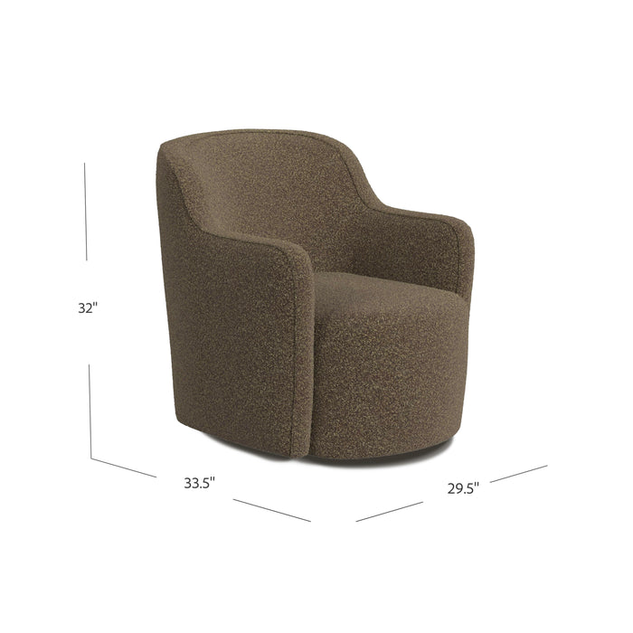 HomePop Upholstered Swivel Accent Chair-Dark Brown Boucle