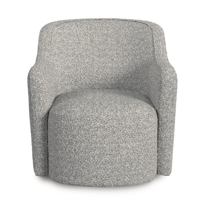 HomePop Upholstered Swivel Accent Chair -White boucle with gray yarn