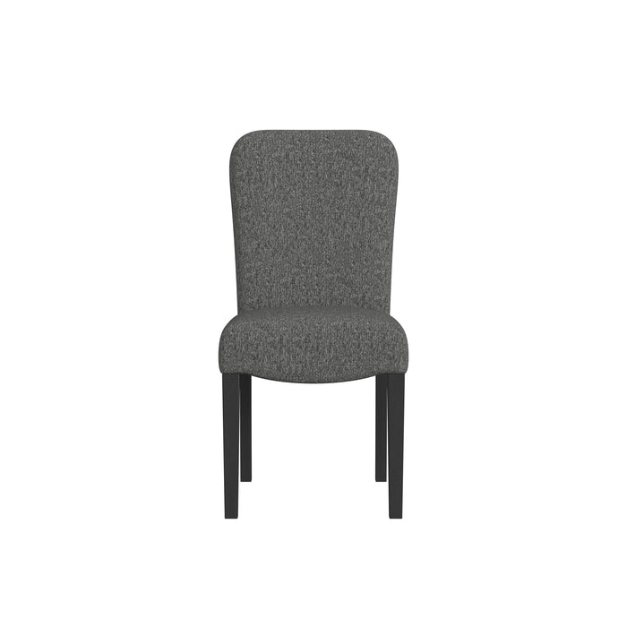 HomePop Rounded Back Upholstered Dining Chair-Black Woven (set of 2)