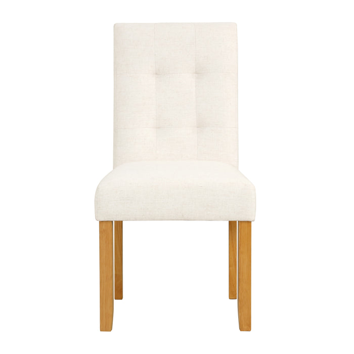 HomePop Tufted Back Dining Chair - Cream Textured Woven (Set of 2)