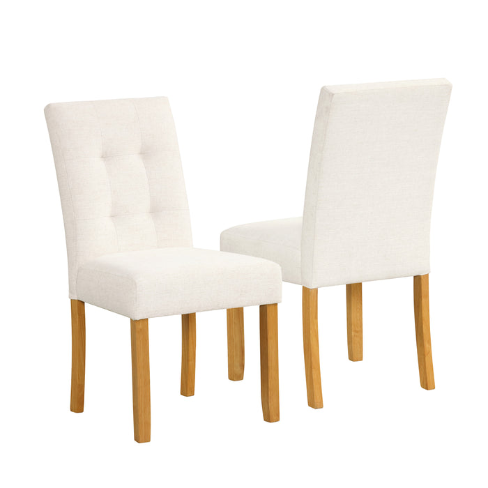 HomePop Tufted Back Dining Chair - Cream Textured Woven (Set of 2)