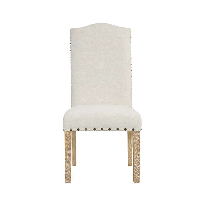HomePop Curved Top Parson Dining Chair - Cream Textured Woven (Set of 2)