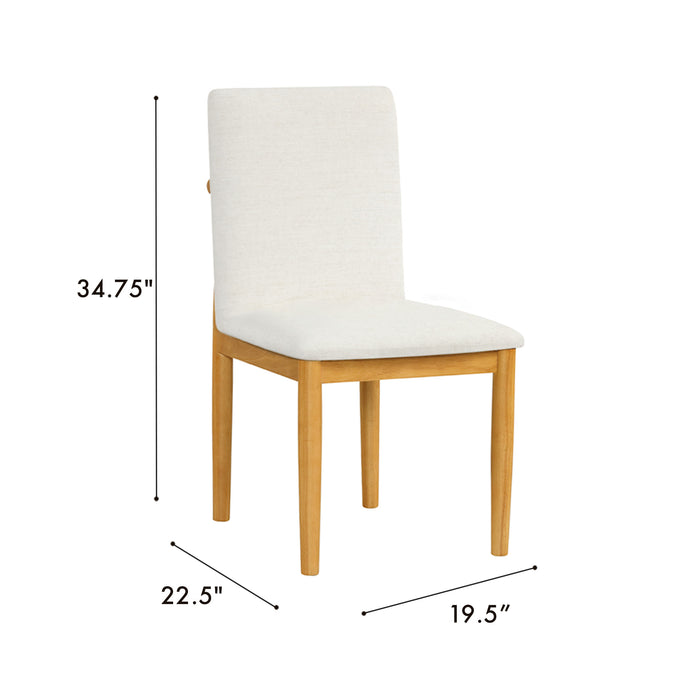 HomePop Modern Upholstered dining chair - Cream Textured Woven (Set of 2)