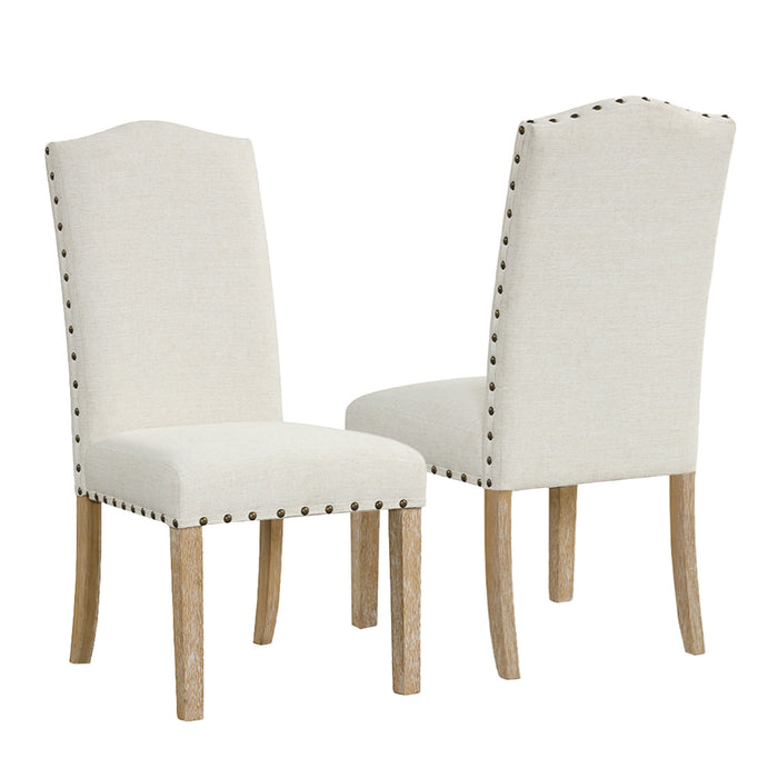 HomePop Curved Top Parson Dining Chair - Cream Textured Woven (Set of 2)