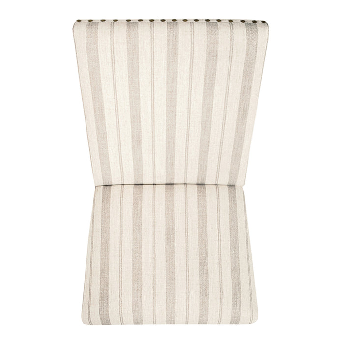 HomePop Upholstered Wood Apron Dining Chair - taupe Stripe (Set of 2)