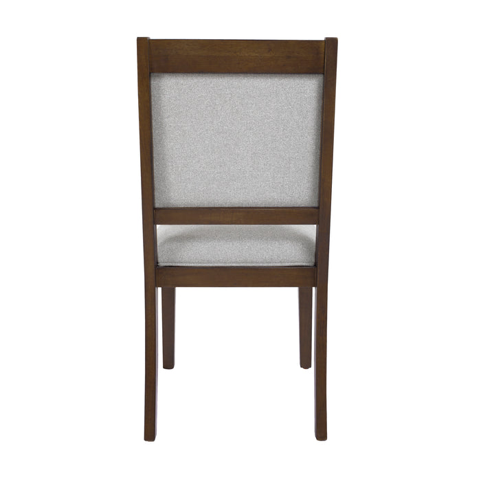 HomePop Open Back Upholstered Wood Frame Dining Chair - Gray solid woven (Set of 2)