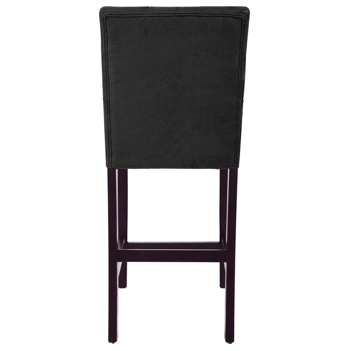 HomePop Upholstered Counter Stool - Matt black faux leather (Set of 2)