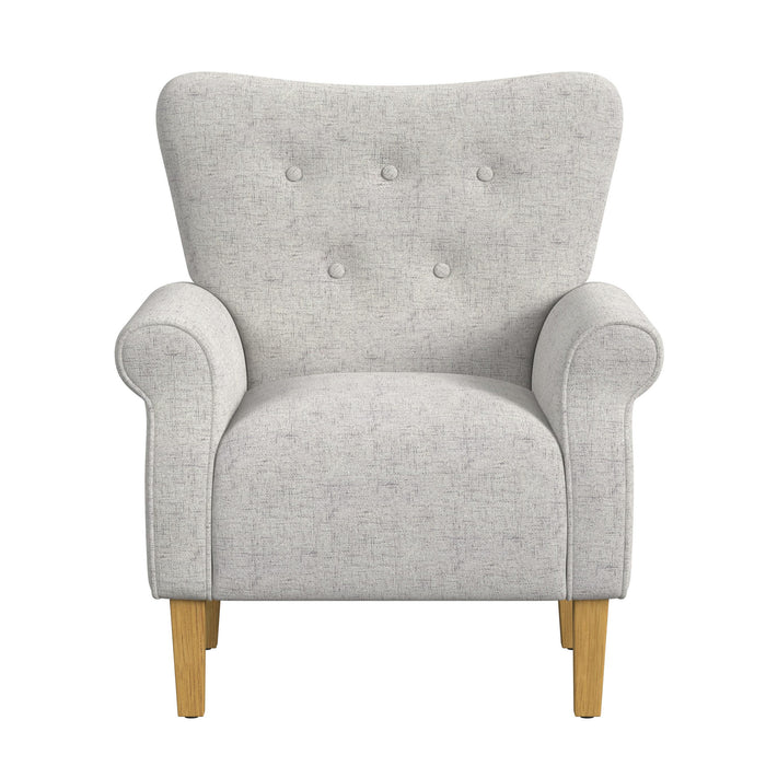 HomePop Rolled Arm Accent Chair - Neutral Textured Woven