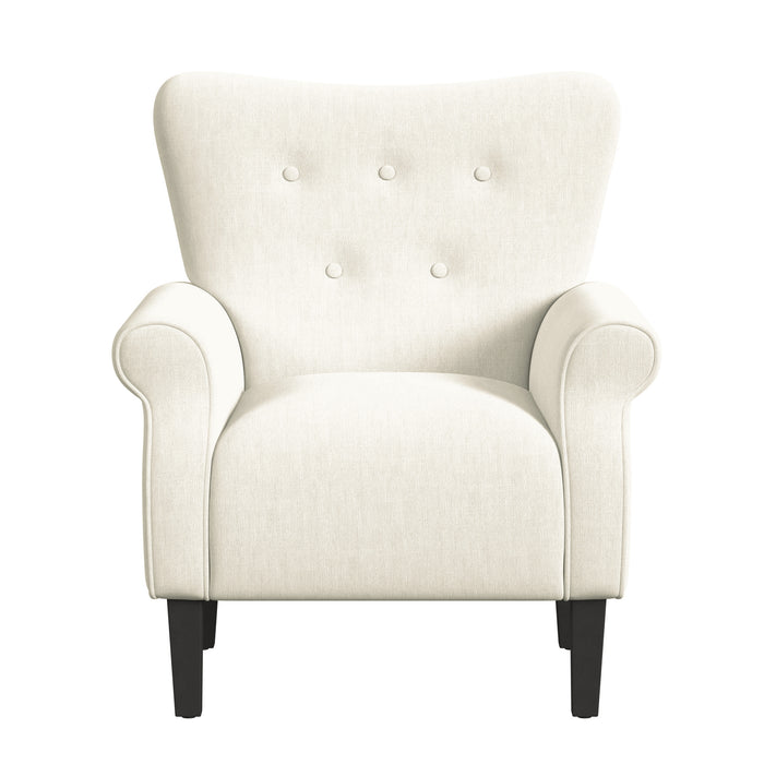 HomePop Rolled Arm Accent Chair - Cream solid woven