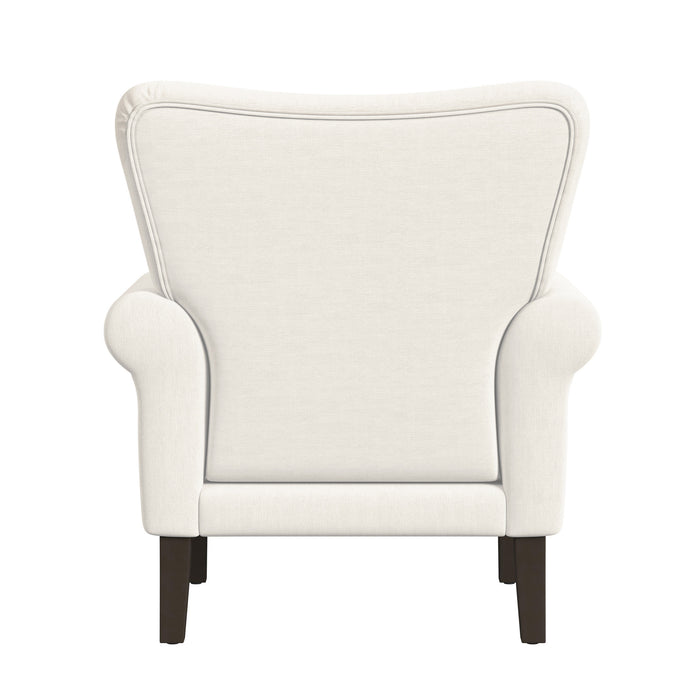 HomePop Rolled Arm Accent Chair - Cream solid woven