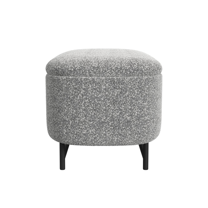 HomePop Ellipse Storage Bench with Metal Legs - Cream Boucle with Gray Yarns