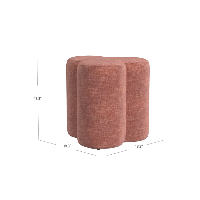 HomePop Clover Shaped Ottoman - Pink Chenille