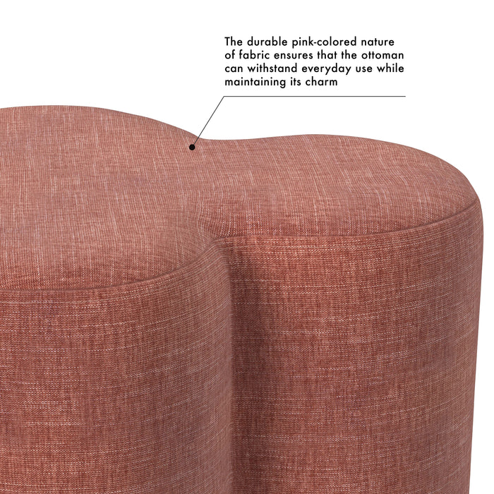 HomePop Clover Shaped Ottoman - Pink Chenille