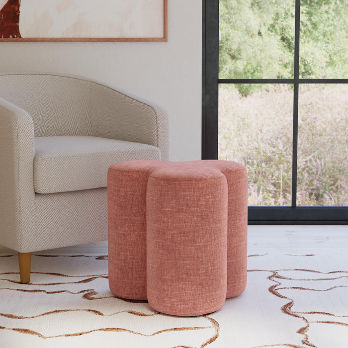 HomePop Clover Shaped Ottoman - Pink Chenille