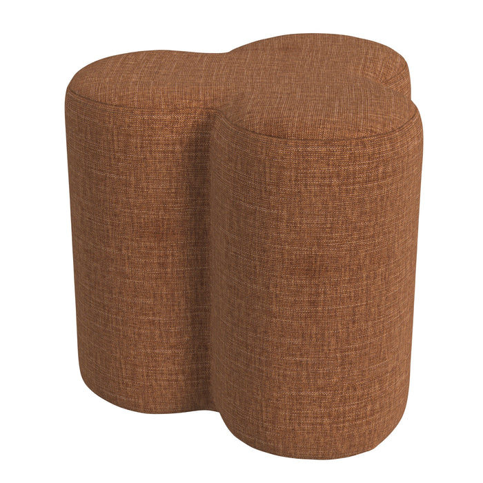 HomePop Clover Shaped Ottoman - Rust Chenille