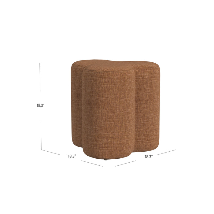 HomePop Clover Shaped Ottoman - Rust Chenille