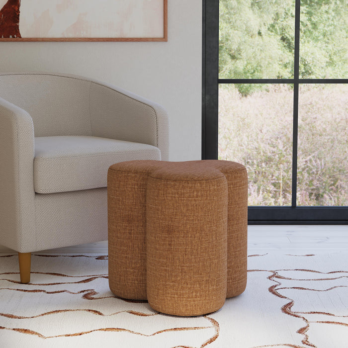 HomePop Clover Shaped Ottoman - Rust Chenille