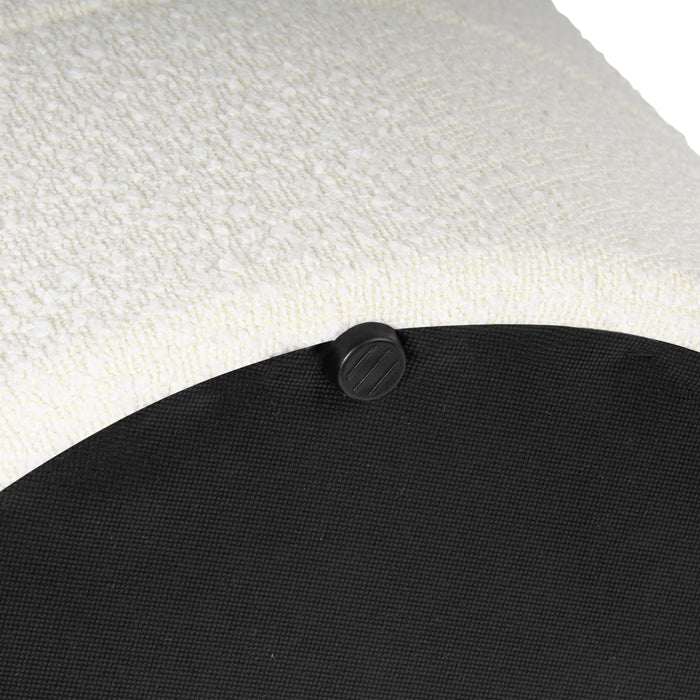 HomePop Channeled  Storage Ottoman with Tray Top - Cream Boucle