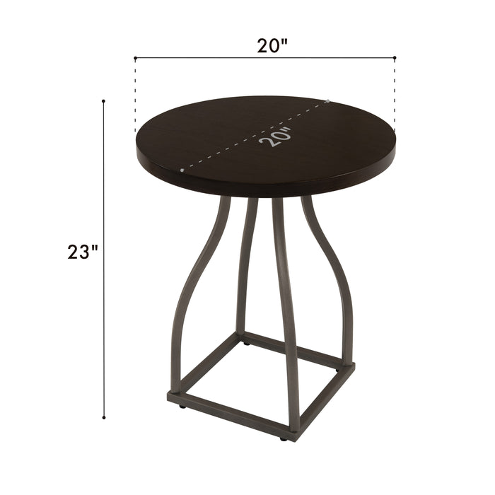 HomePop Lindsay metal base Accent Table - Umber