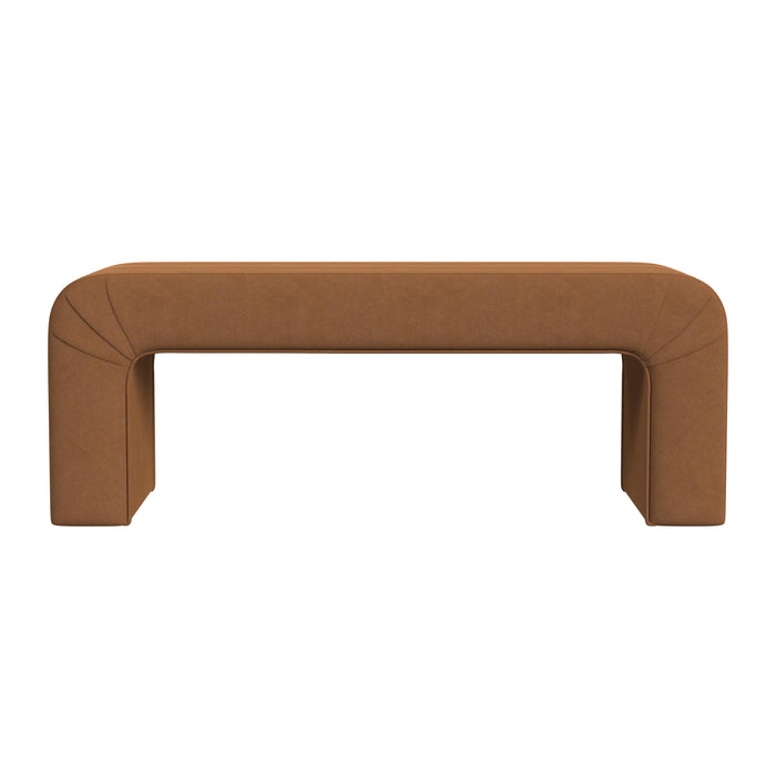 HomePop Arch Channel Bench - Rust Velvet