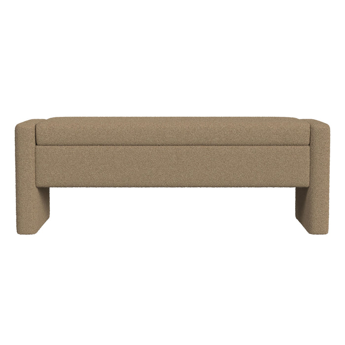 HomePop Copenhagen Modern Storage Bench - Brown Boucle