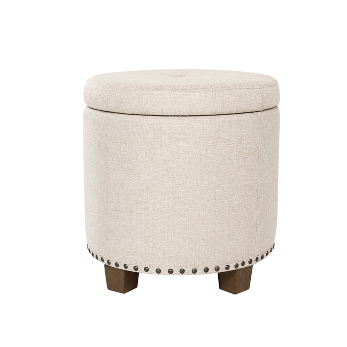 HomePop Luxury Small  Storage Ottoman - Gray Fabric