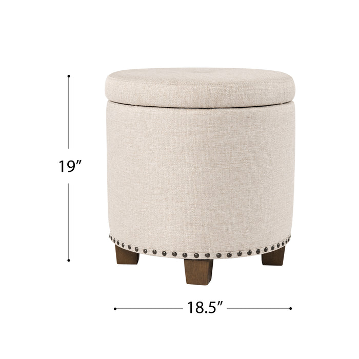 HomePop Luxury Small  Storage Ottoman - Gray Fabric