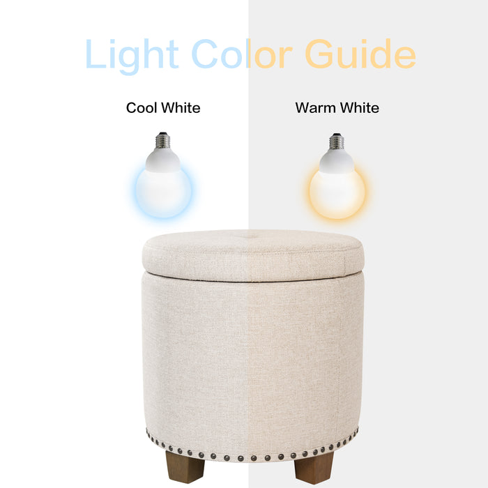 HomePop Luxury Small  Storage Ottoman - Gray Fabric