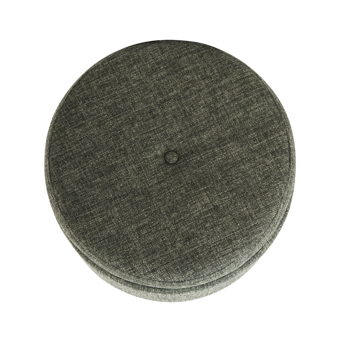 HomePop Luxury Small  Storage Ottoman - Green Clover Fabric