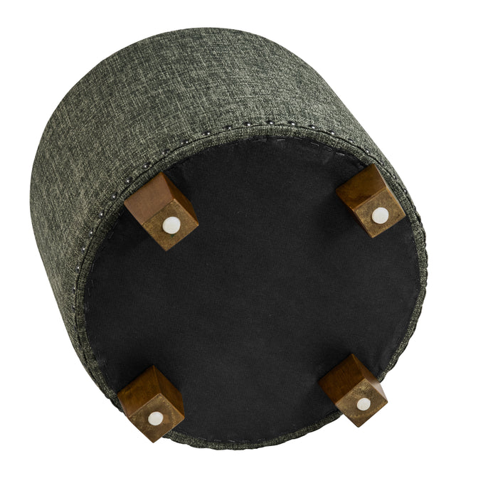 HomePop Luxury Small  Storage Ottoman - Green Clover Fabric