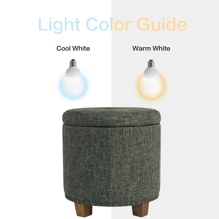 HomePop Luxury Small  Storage Ottoman - Green Clover Fabric