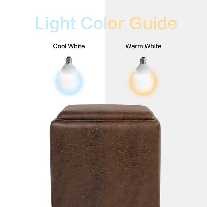 HomePop Lift-Off Lid Ottoman - Brown Faux Leather