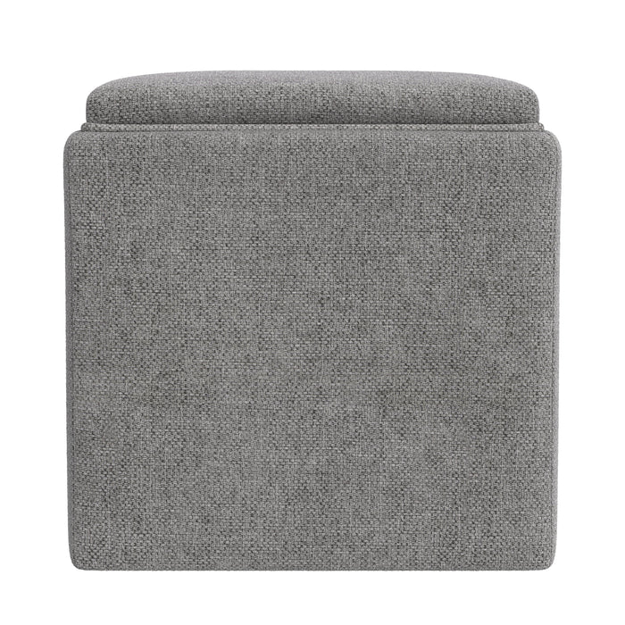 HomePop Storage Ottoman with Tray Top - Grey Woven