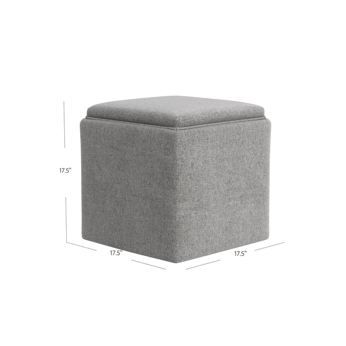 HomePop Storage Ottoman with Tray Top - Grey Woven