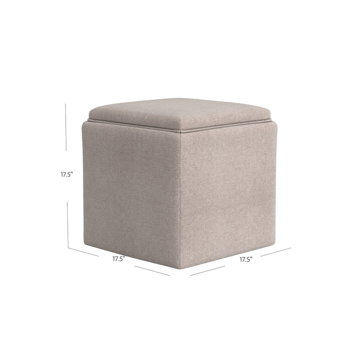 HomePop Storage Ottoman with Tray Top - Light Brown Woven