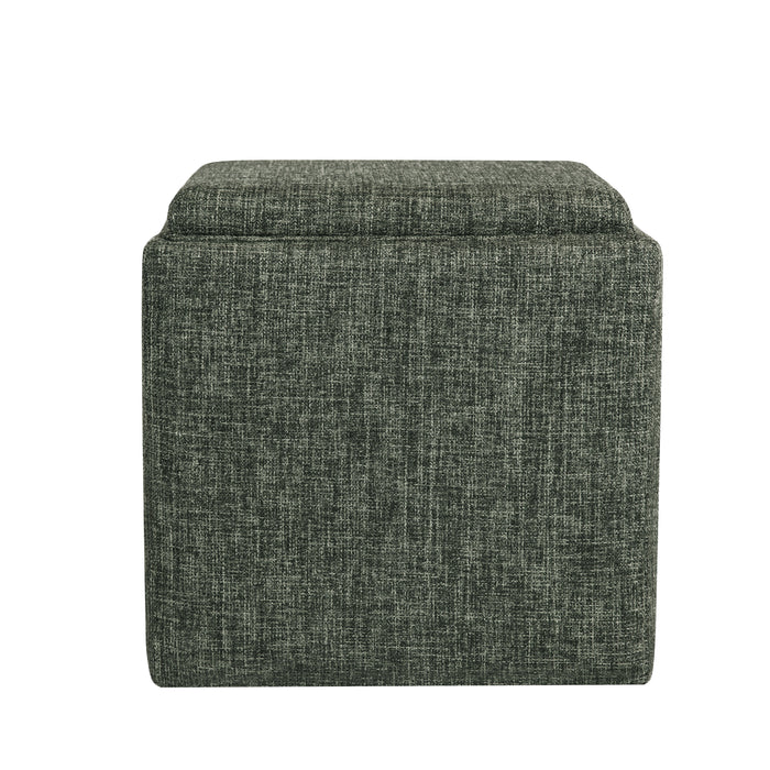 HomePop Lift-Off Lid Ottoman - Green Clover Fabric