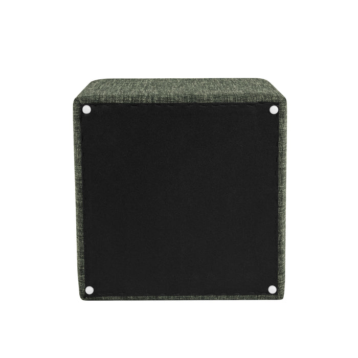 HomePop Lift-Off Lid Ottoman - Green Clover Fabric