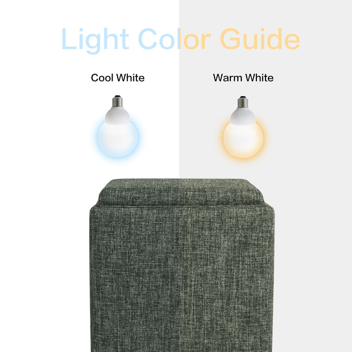 HomePop Lift-Off Lid Ottoman - Green Clover Fabric