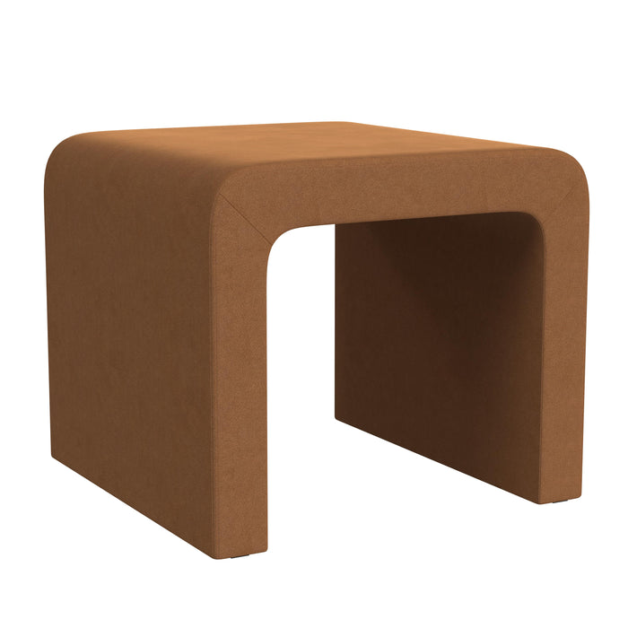 HomePop Arch Ottoman - Rust Velvet